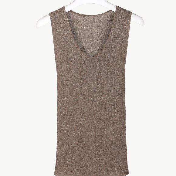 Brunello Cucinelli AW/20 Taupe Shimmer Knit Tank - Picture 1 of 7